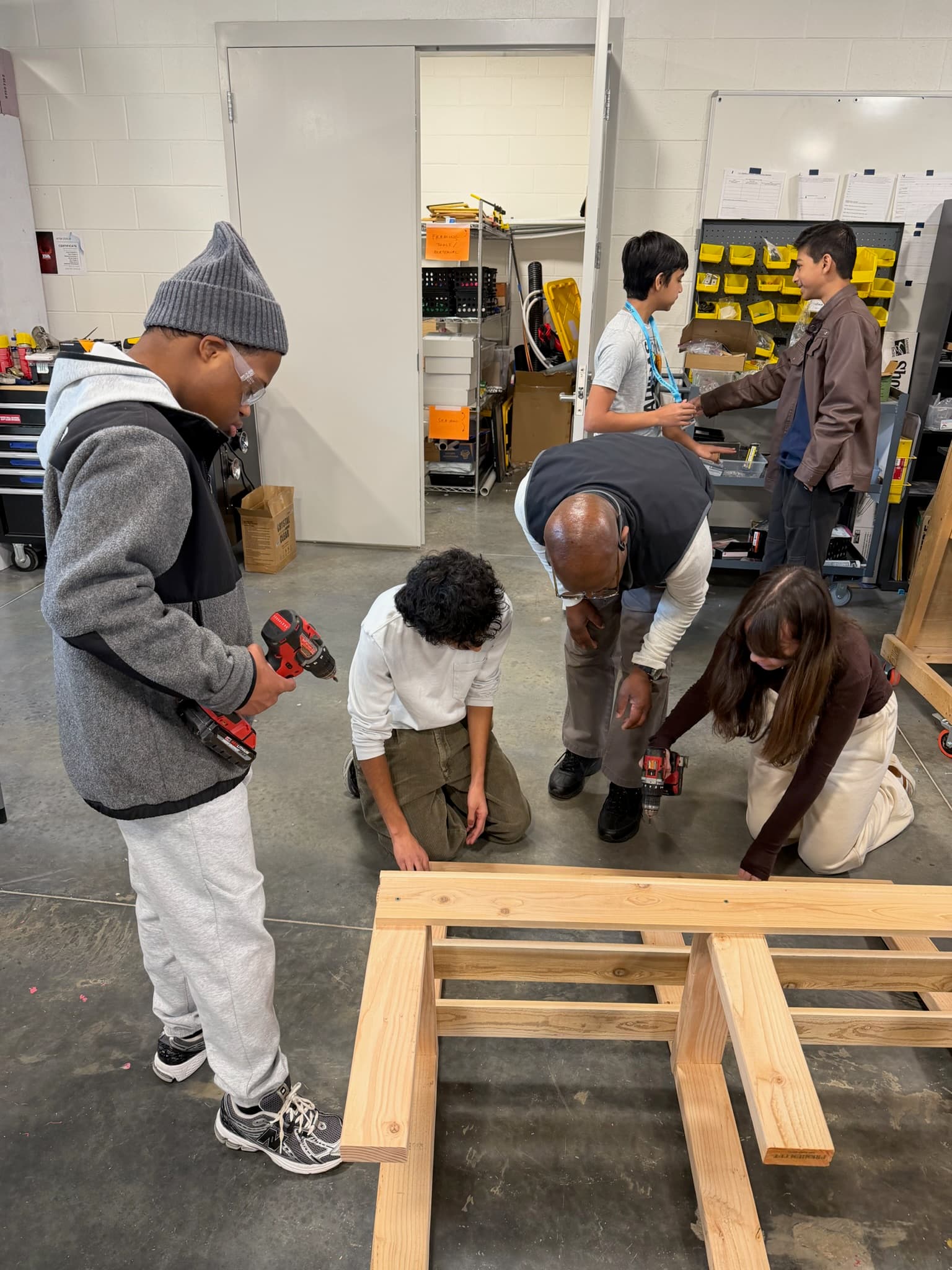 STEM Buddies session, hands-on activity in progress